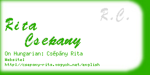 rita csepany business card